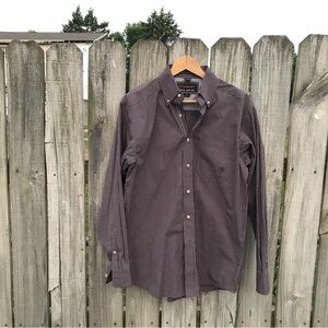 Ariat Pro Series Brown And White Striped Button Down